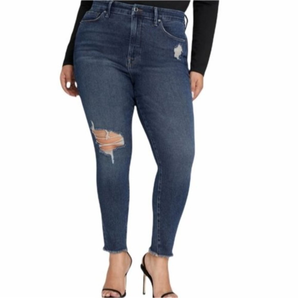 NWT Good American Good Legs Crop Fray Hem Size 20‎